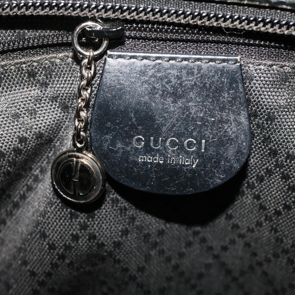 GUCCI Bamboo Shoulder Bag Nylon Black 000•1705•0588 ep982