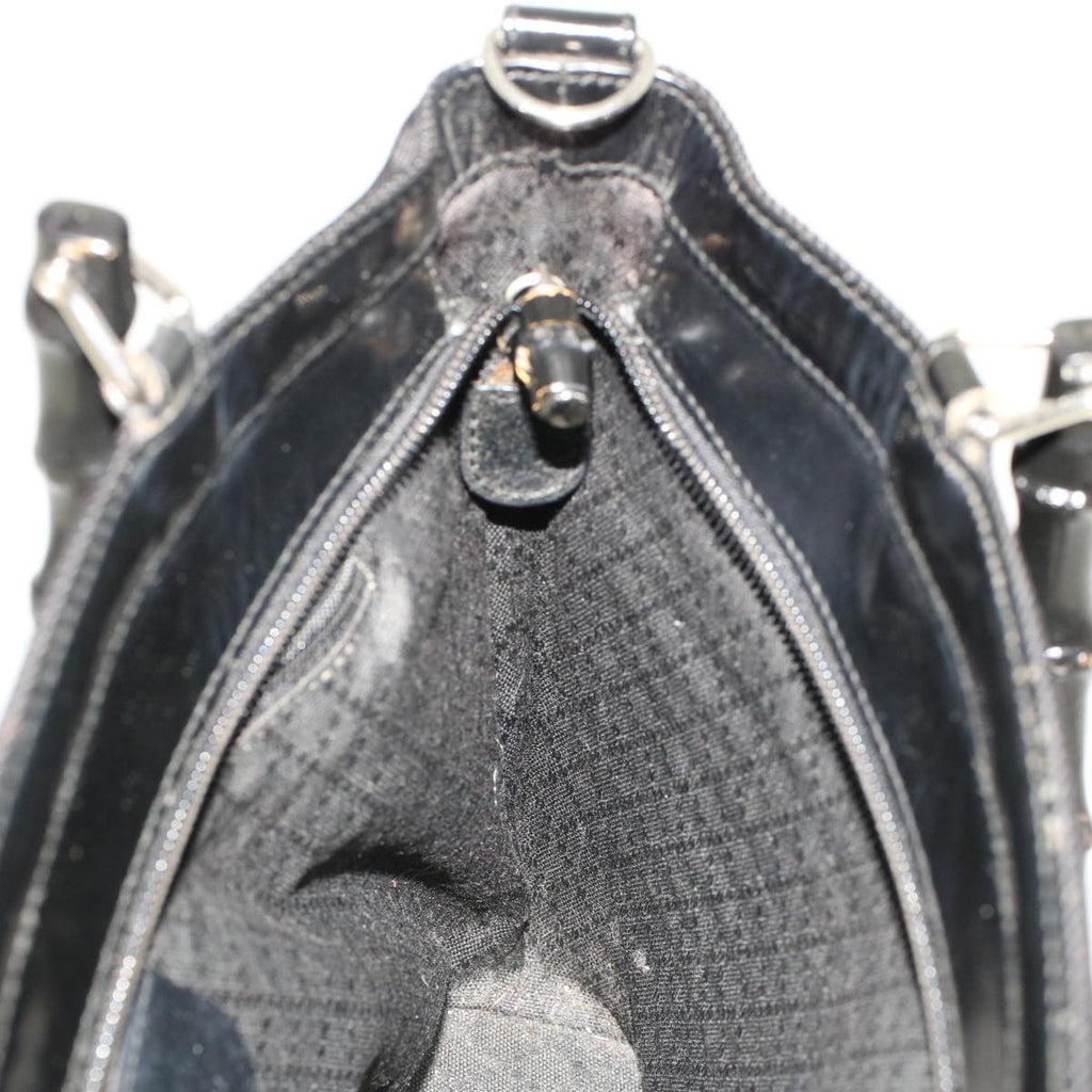 GUCCI Bamboo Shoulder Bag Nylon Black 000•1705•0588 ep982