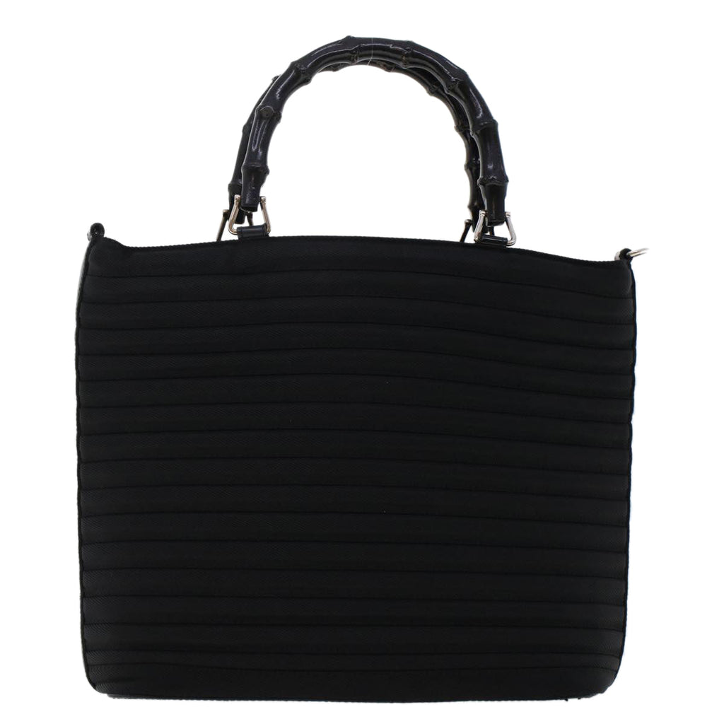 GUCCI Bamboo Shoulder Bag Nylon Black 000•1705•0588 ep982