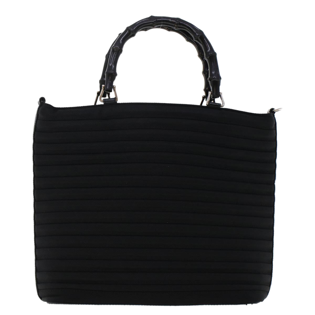 GUCCI Bamboo Shoulder Bag Nylon Black 000•1705•0588 ep982
