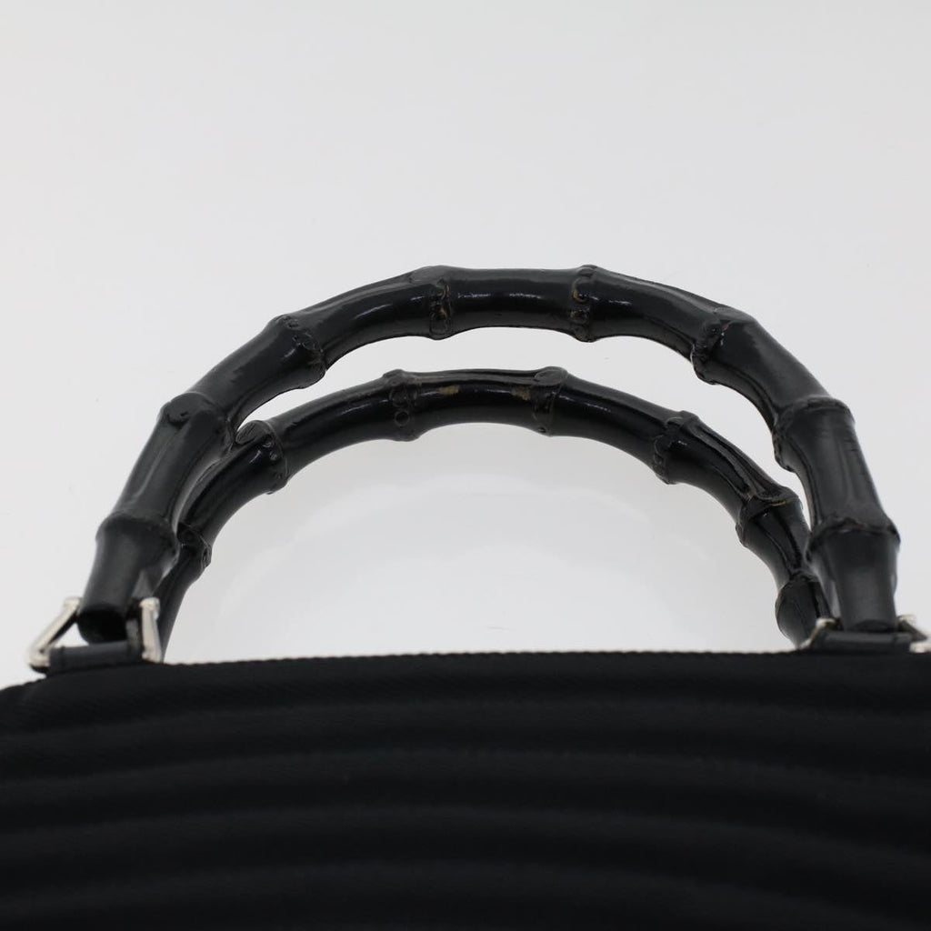 GUCCI Bamboo Shoulder Bag Nylon Black 000•1705•0588 ep982