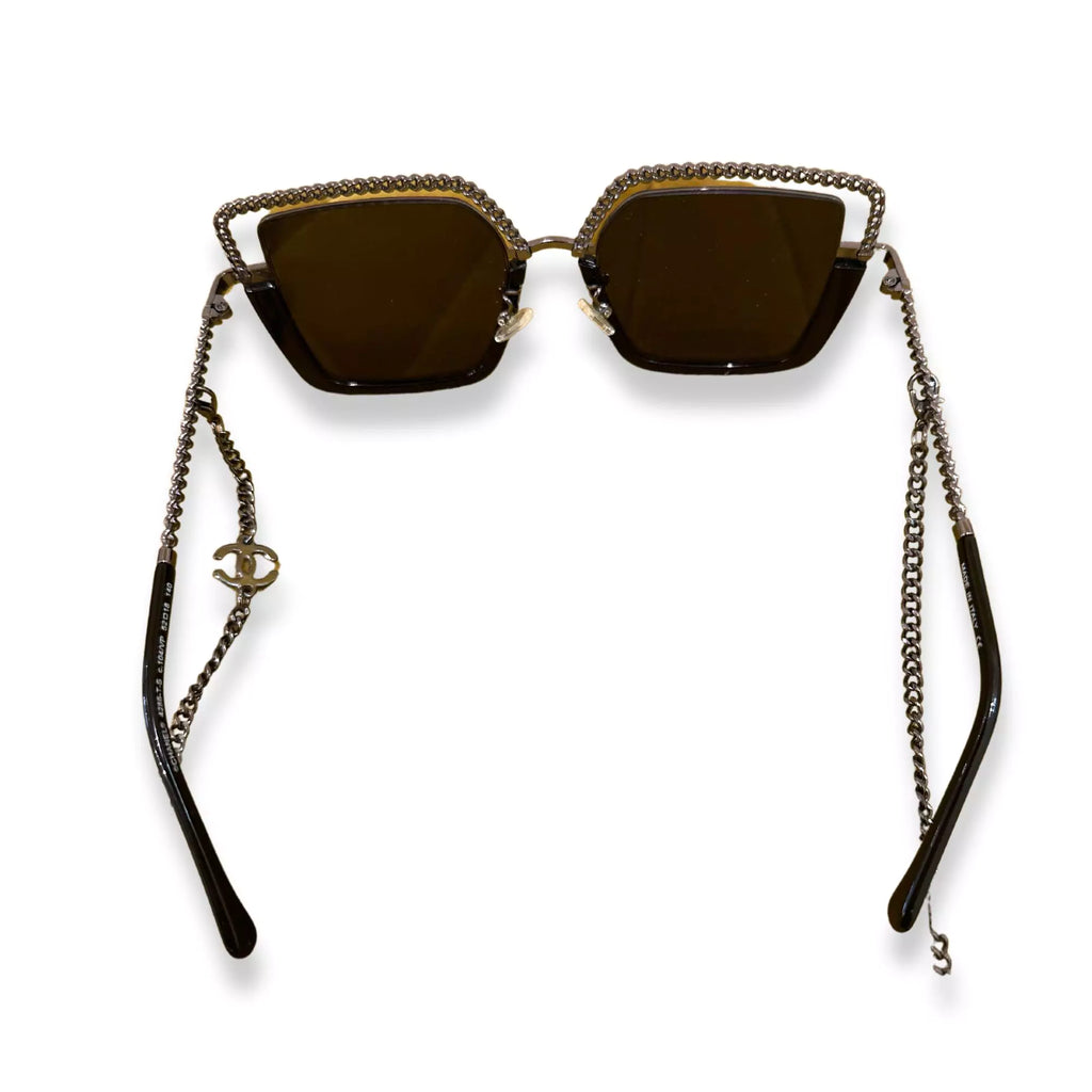 CHANEL BLACK CHAIN SUNGLASSES