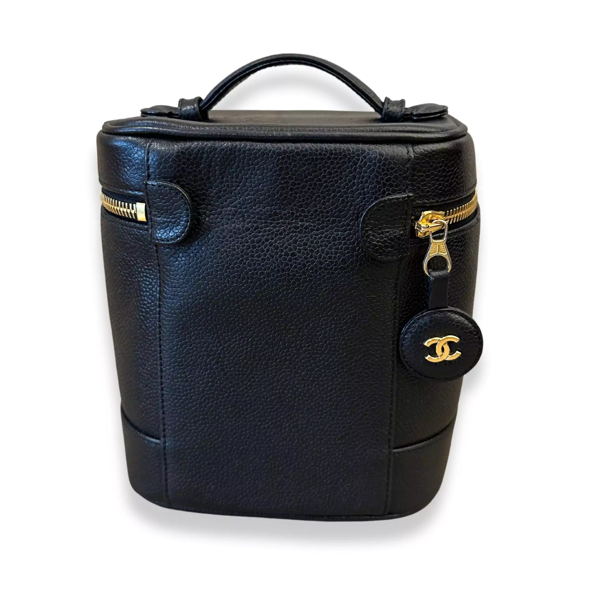 CHANEL BLACK TOP HANDLE VANITY BAG
