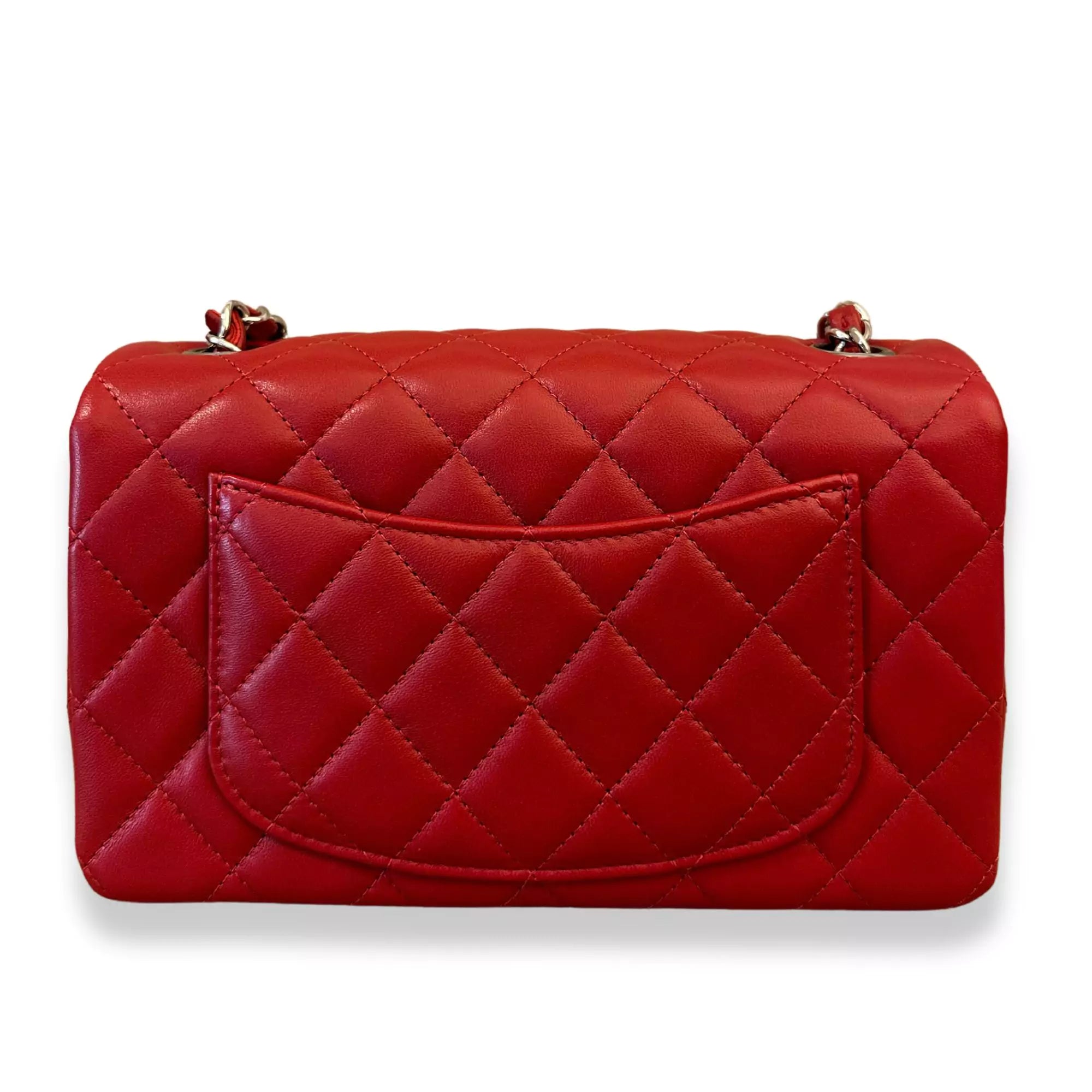 CHANEL RED SMALL CLASSIC FLAP BAG