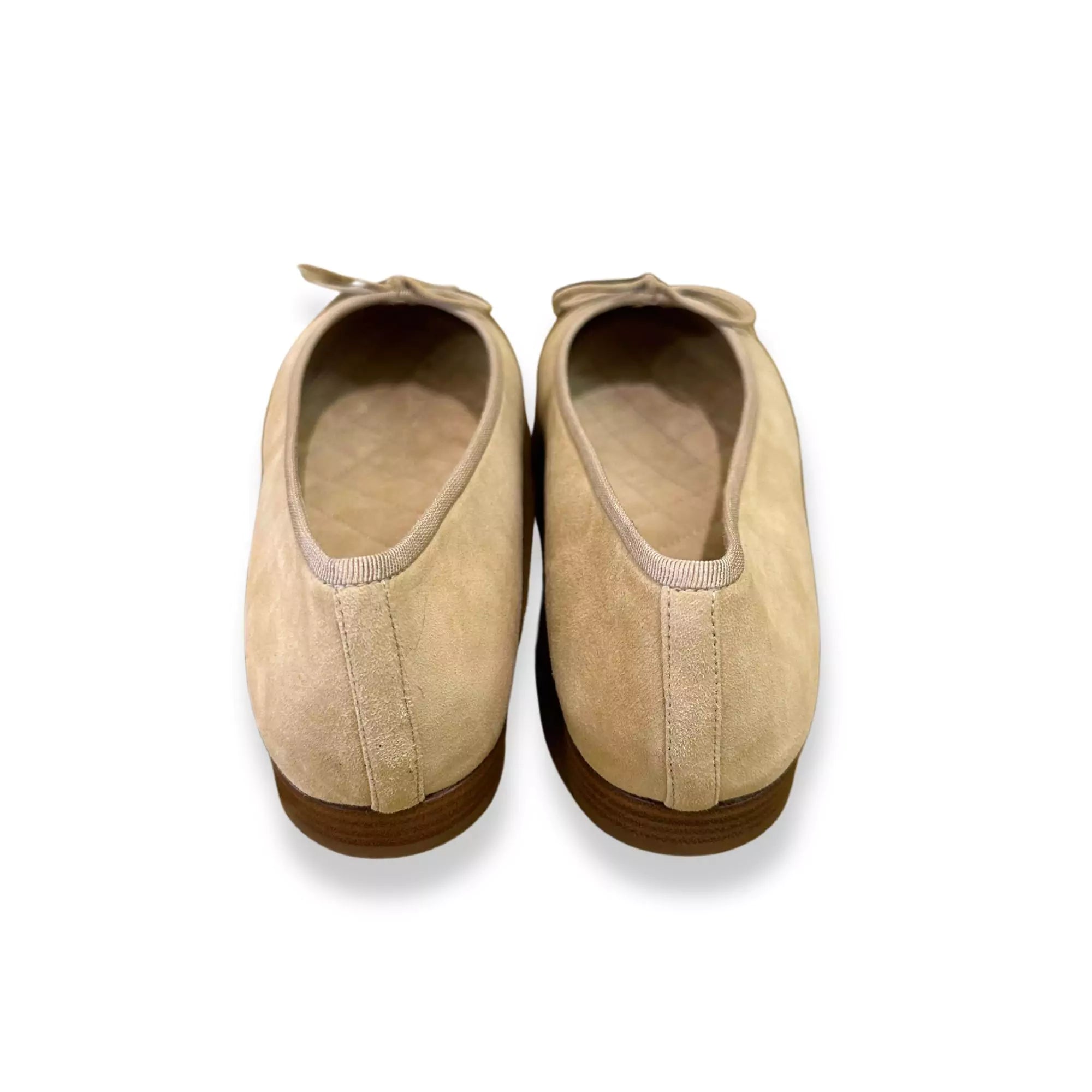 CHANEL BEIGE SUEDE LEATHER BALLET FLATS