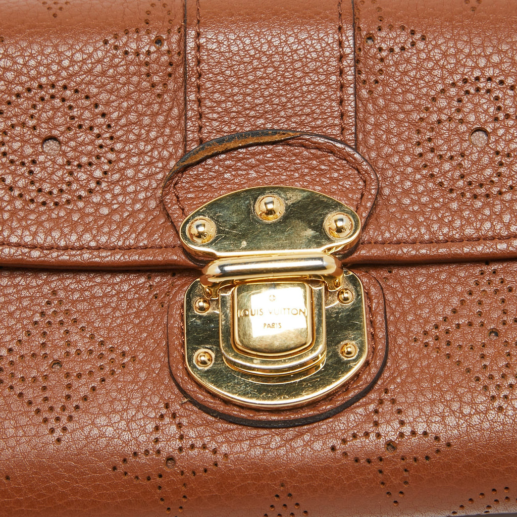 Louis Vuitton Cognac Monogram Mahina Leather Amelia Wallet
