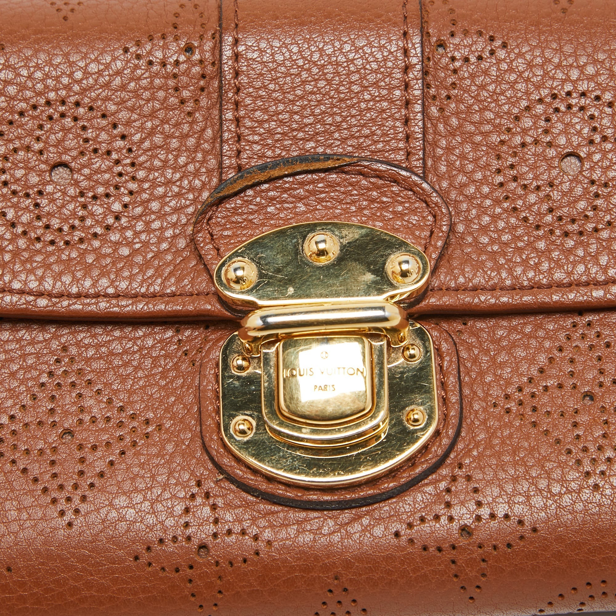 Louis Vuitton Cognac Monogram Mahina Leather Amelia Wallet