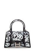 Balenciaga Black & White Hourglass Graffiti Handbag