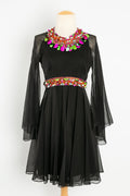 Robe en mousseline noire ÃƒÆ’Ã‚Â  sequins