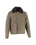 Louis Vuitton LVSE Monogram Shearling Blouson Jacket in Green Leather