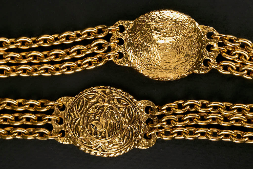 Ceinture en mÃƒÆ’Ã‚Â©tal dorÃƒÆ’Ã‚Â© Chanel 1980s