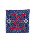 Louis Vuitton LV Bandana Scarf Coquelicot in Blue Silk