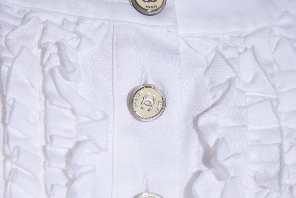 Chanel Ivory Ruffle Tank SZ 38
