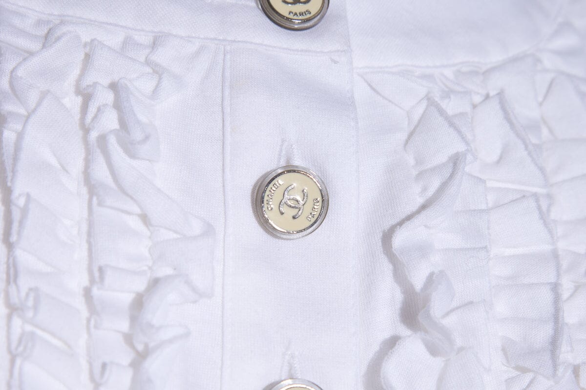 Chanel Ivory Ruffle Tank SZ 38