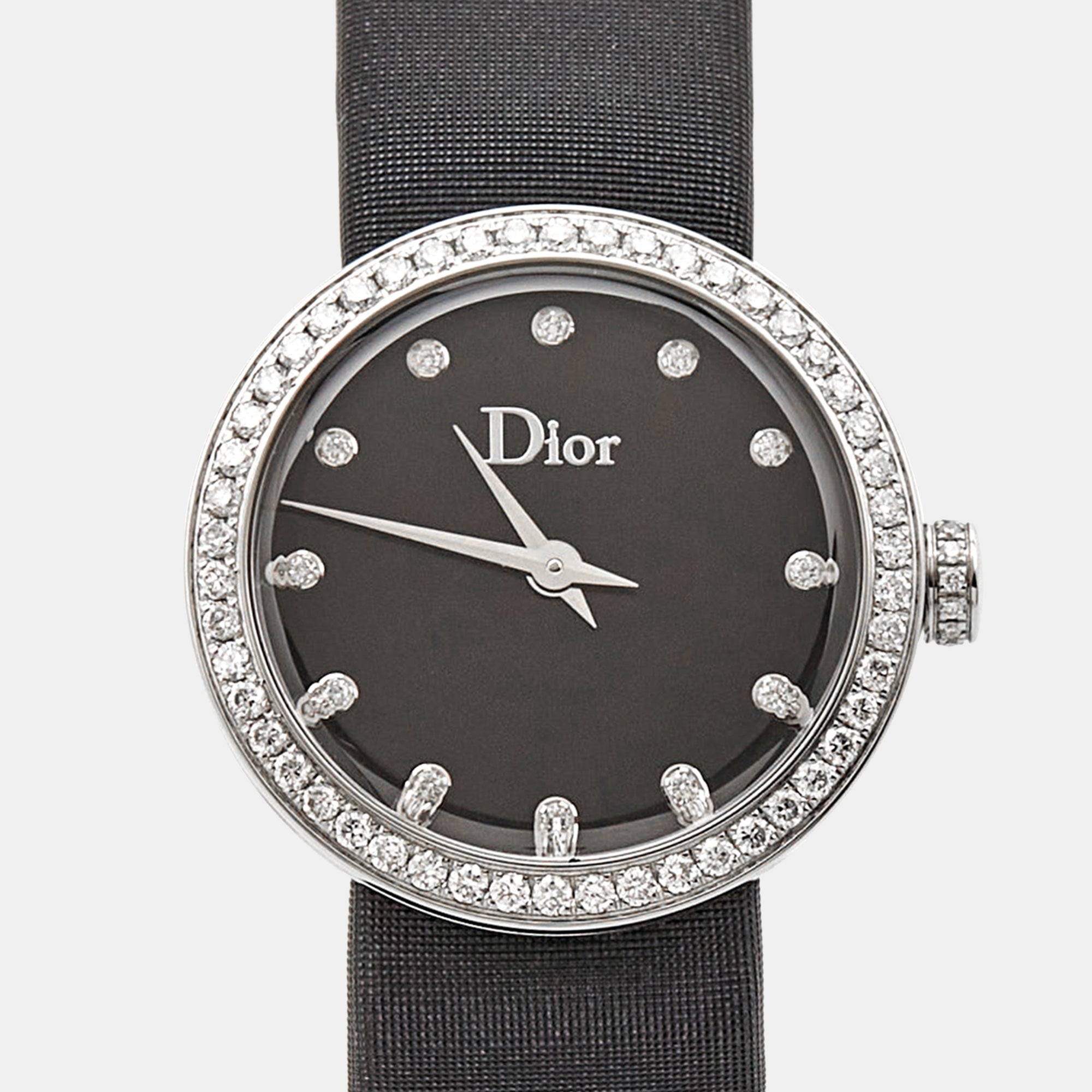 Dior Black Stainless Steel Diamond Satin La D De Dior Cd043114A002 Women Wristwatch 25 Mm