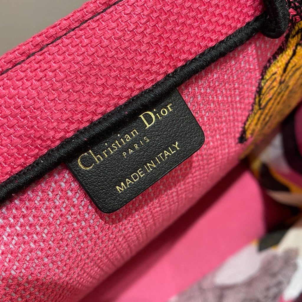 GLAMI Large Book Tote Multicolor Toile de Jouy Zoom Pop Embroidery, Fuchsia Pink, For Women WomenÃ¢â‚¬â„¢s Handbags, 41cm CD M1286ZROH_M929