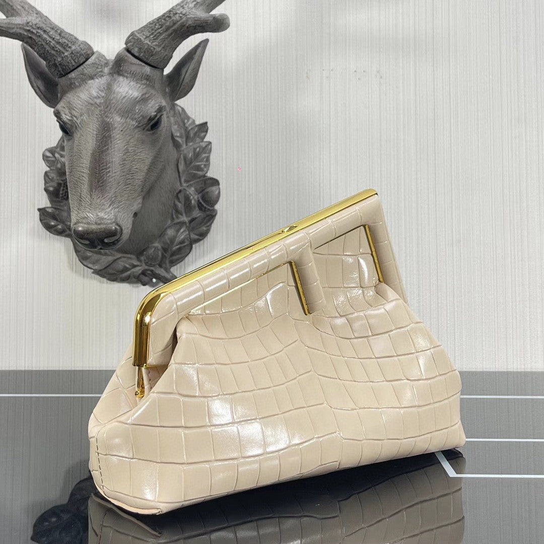 FI First Small White CrocoGLAMIle Bag For Woman 26cm/10in