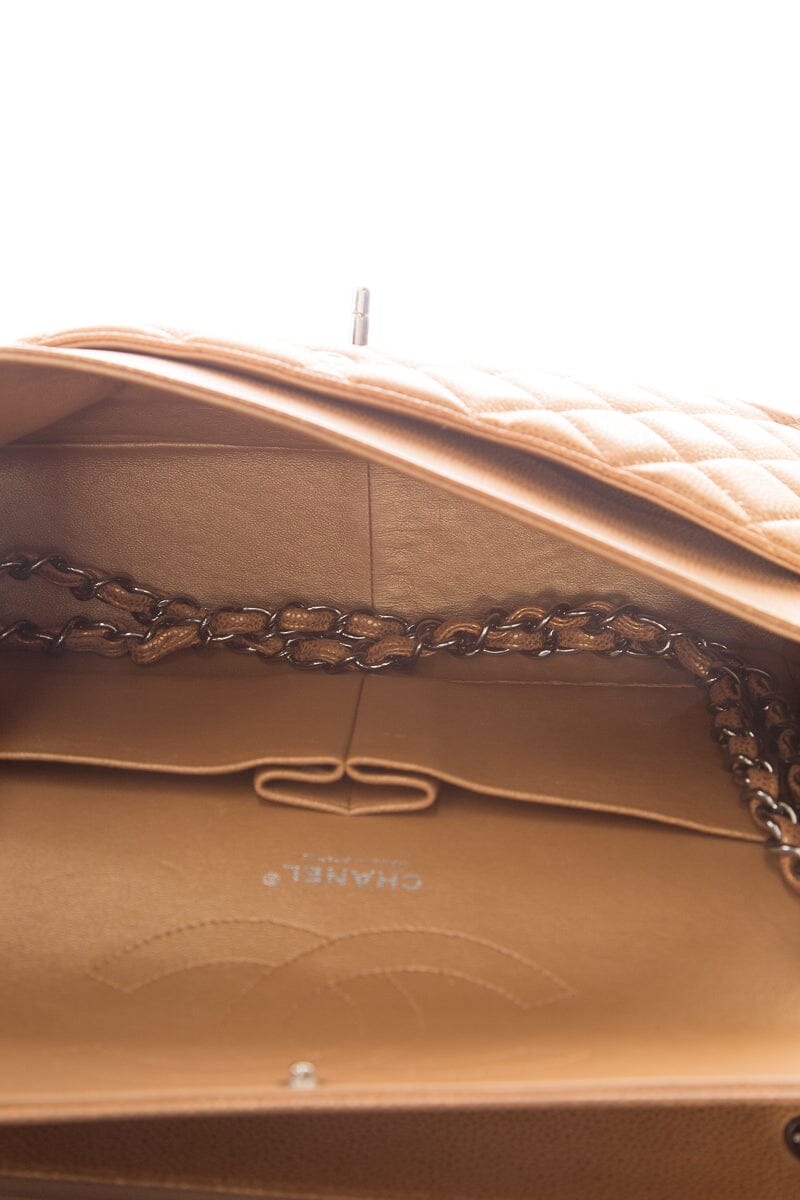 Chanel Gold Pearly JUmbo Caviar Double Flap  Handbag