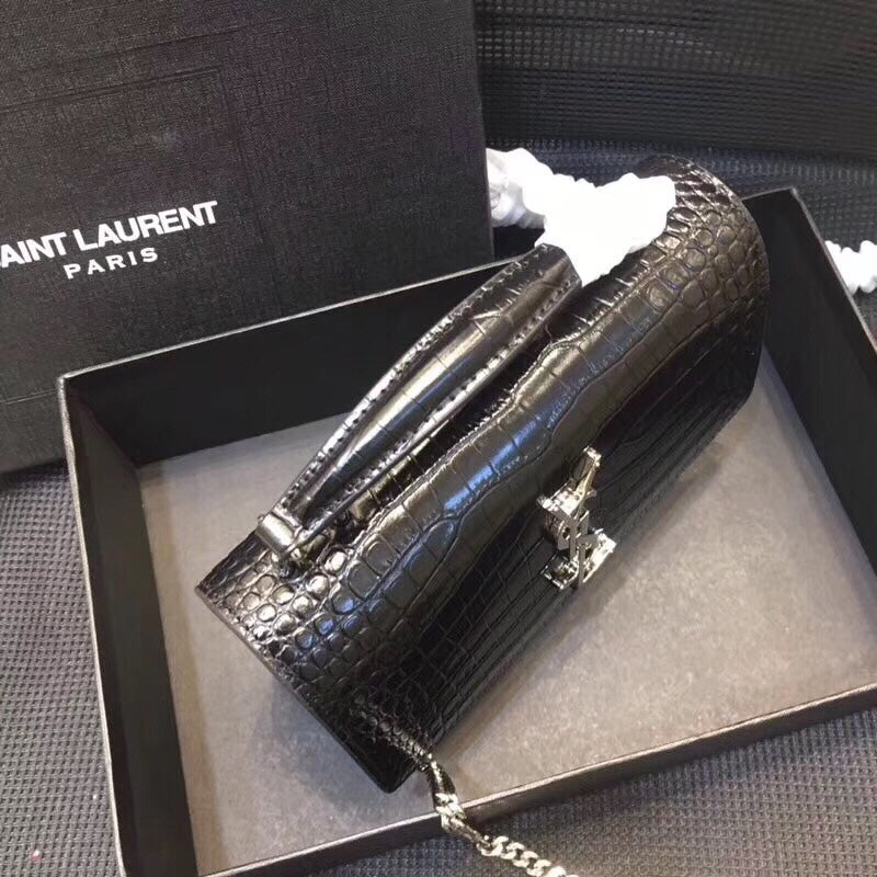 GLAMI Sunset Chain Wallet Ã‚Â In-Embossed Black For Women 8.2in/21cm YSL