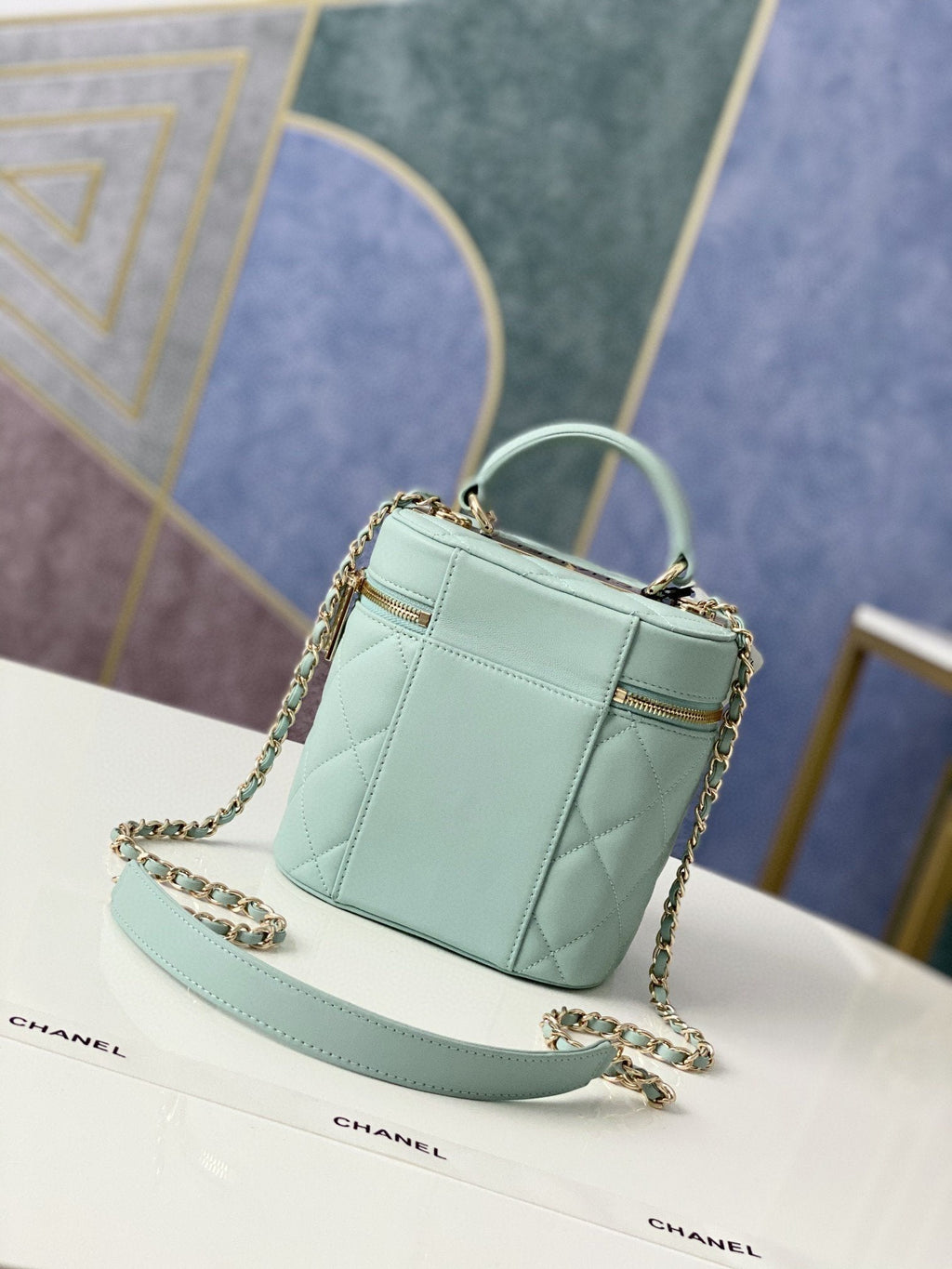 CHLVanity Case Gold Hardware Light Green For Women Handbags, Shoulder Bags 9.4in/24cmÃƒâ€šÃ‚Â 