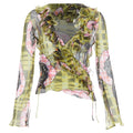 Christian Dior Galliano Vintage Silk Ruffle Wrap Blouse