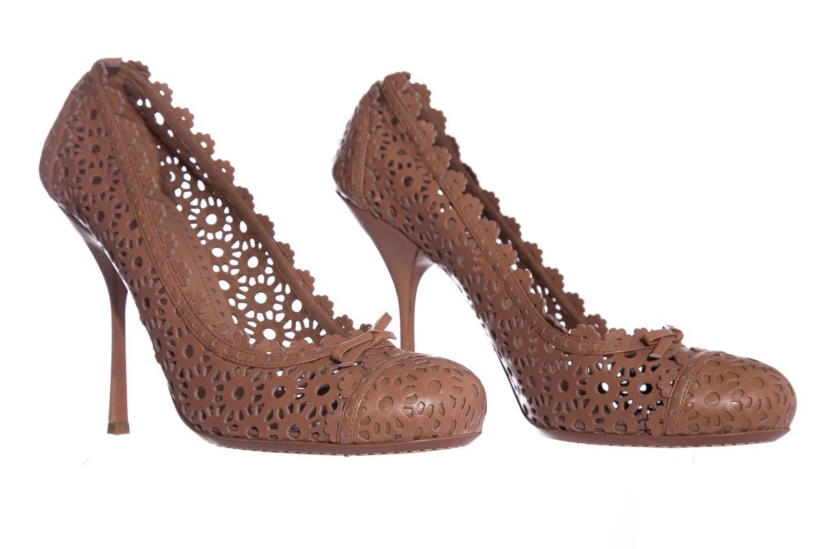 AlaÃƒÆ’Ã‚Â¯a Mauve Lace Cut-Out Round-Toe Pumps SZ 40.5