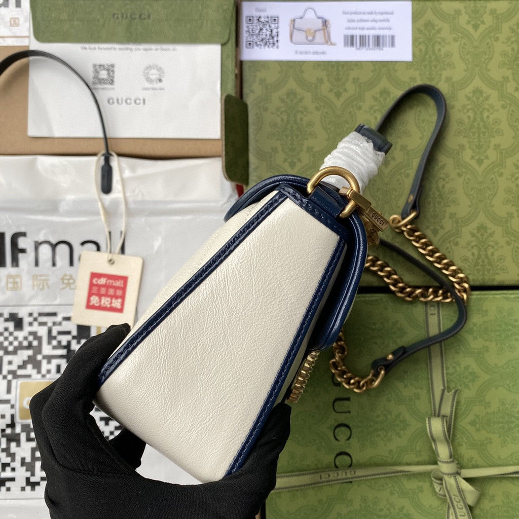 Glami Marmont Mini Top Handle Bag White For Women 8in/21cm 583571-0OLFX-9085
