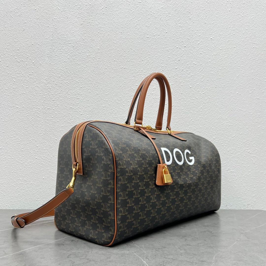 GLAMI Large Voyage Bag In Triomphe Canvas With Dog Print Tan For Women 20in/50cmÃƒâ€šÃ‚Â 