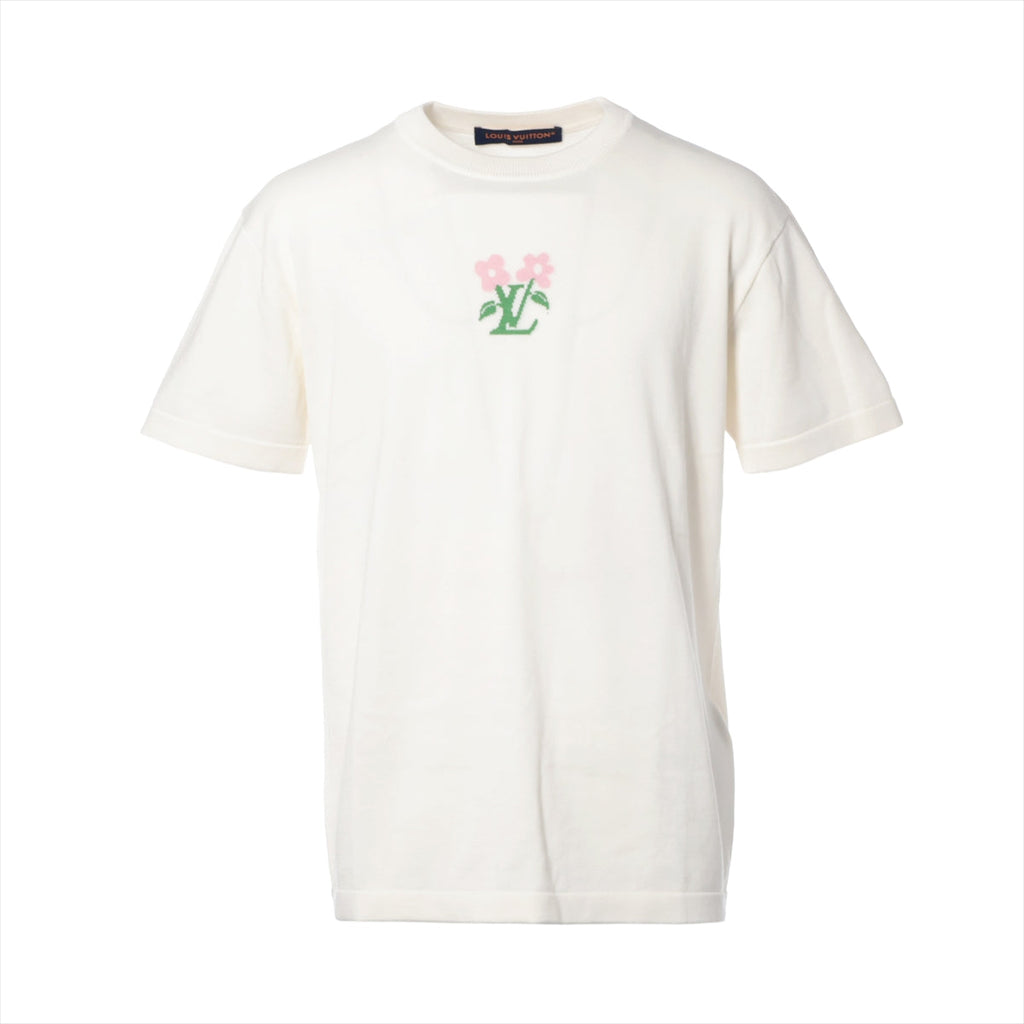 Louis Vuitton 24AW Cotton Half-Handy e S Men White Short Sleep Cotton Nite Cruneck RM242MM