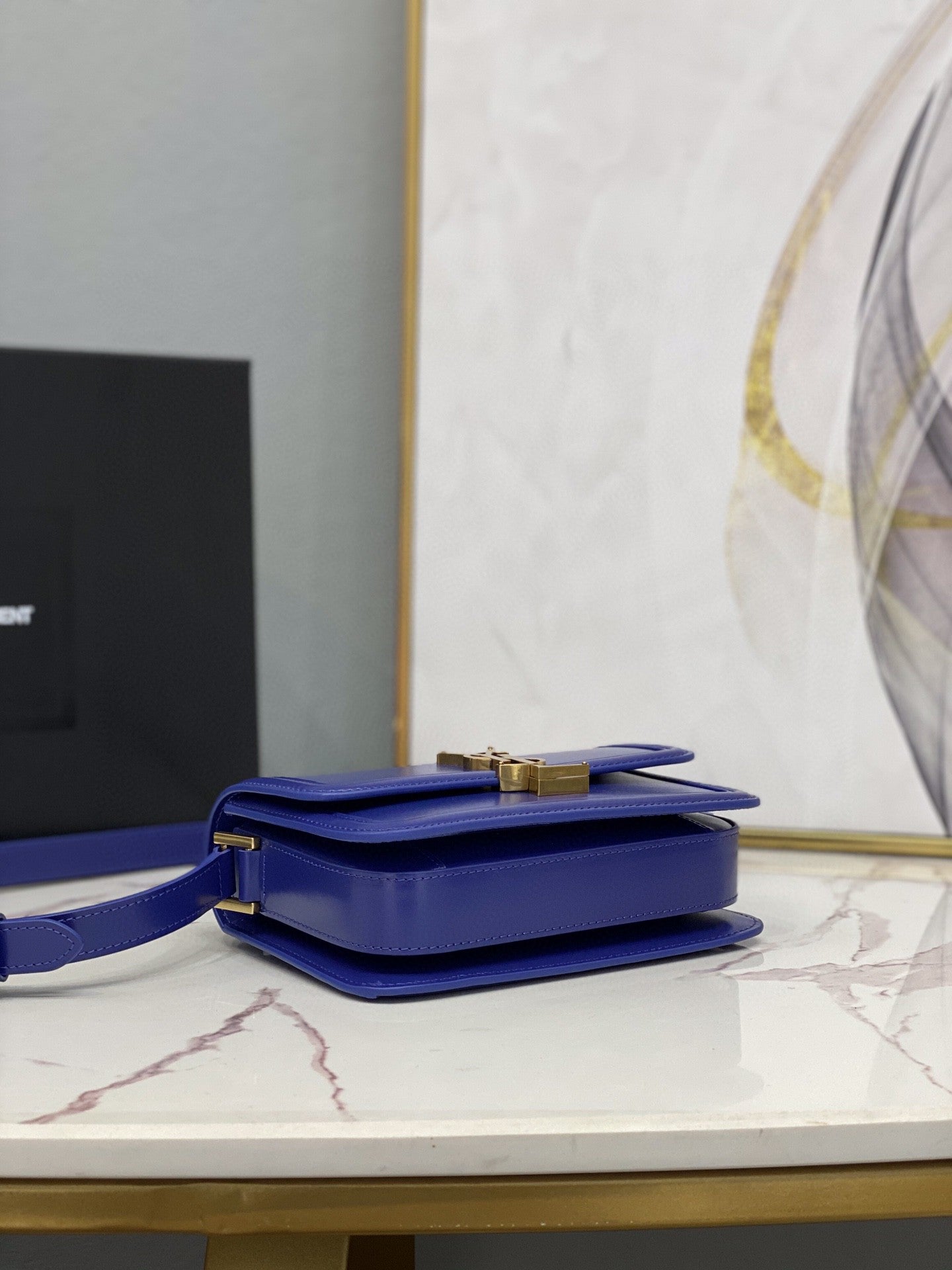 GLAMI Solferino Small Satchel In Box Navy Blue For Women Ã‚Â 7.4in/19cm YSLÃ‚Â 