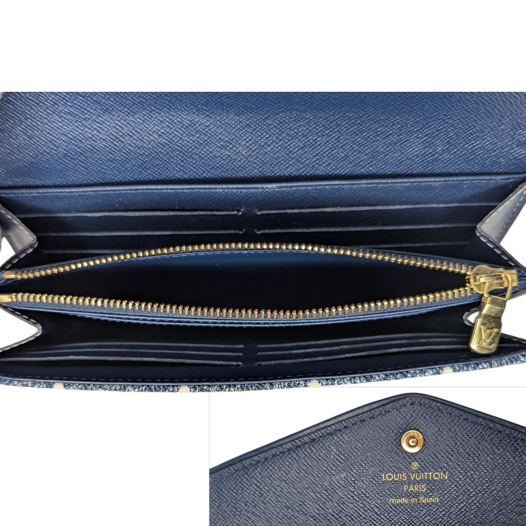 Louis Vuitton Monogram Jacquard Denim Sarah Wallet Bleu