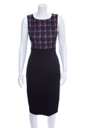 Chanel F/W 2008 Navy & Red Patterned Silk Top Dress SZ 36