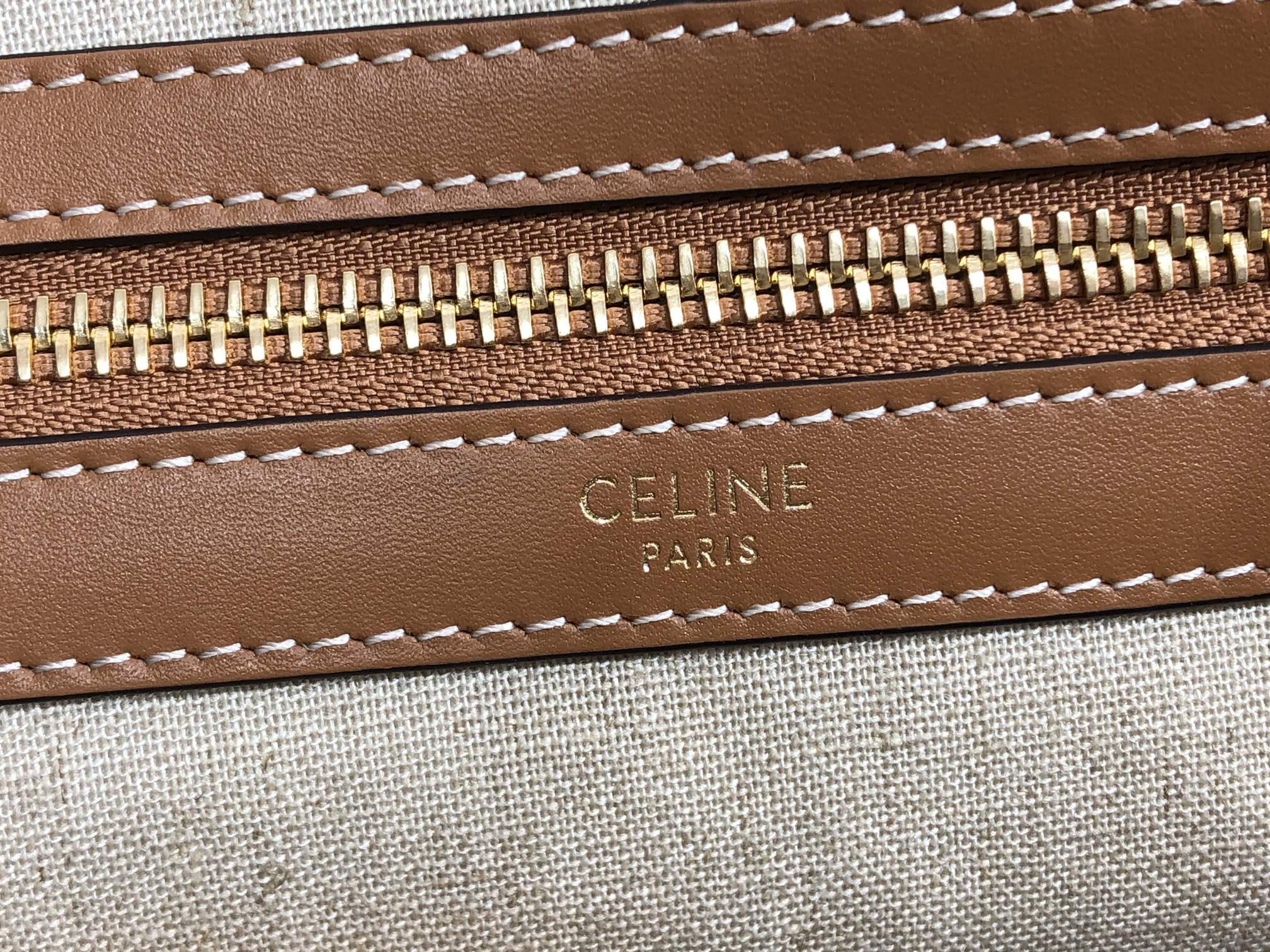 GLAMI Horizontal Cabas In Textile With Triomphe Embroidery Khaki For Women 17in/43cm 197002CS8.15KH