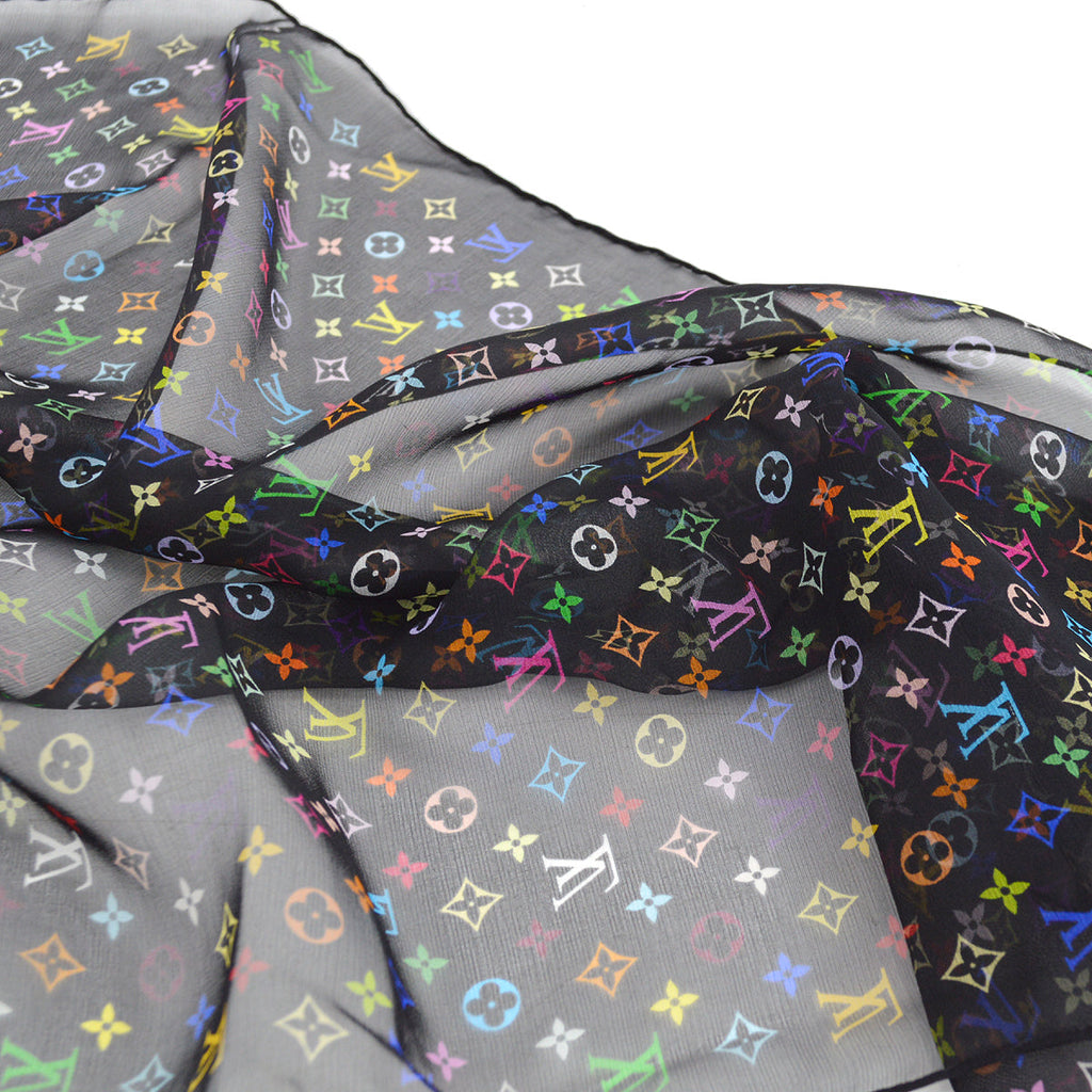 Louis Vuitton 2000s Multicolor Takashi Murakami Bandeau Scarf M71992 Small Good