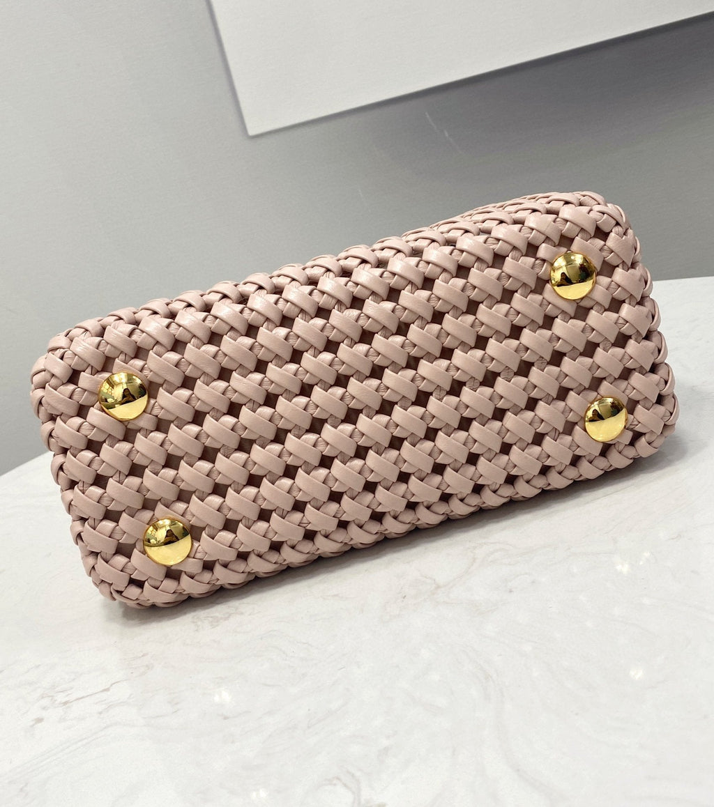 FI GlamI Mini Pale Pink Braided Bag For Woman 18cm/7in