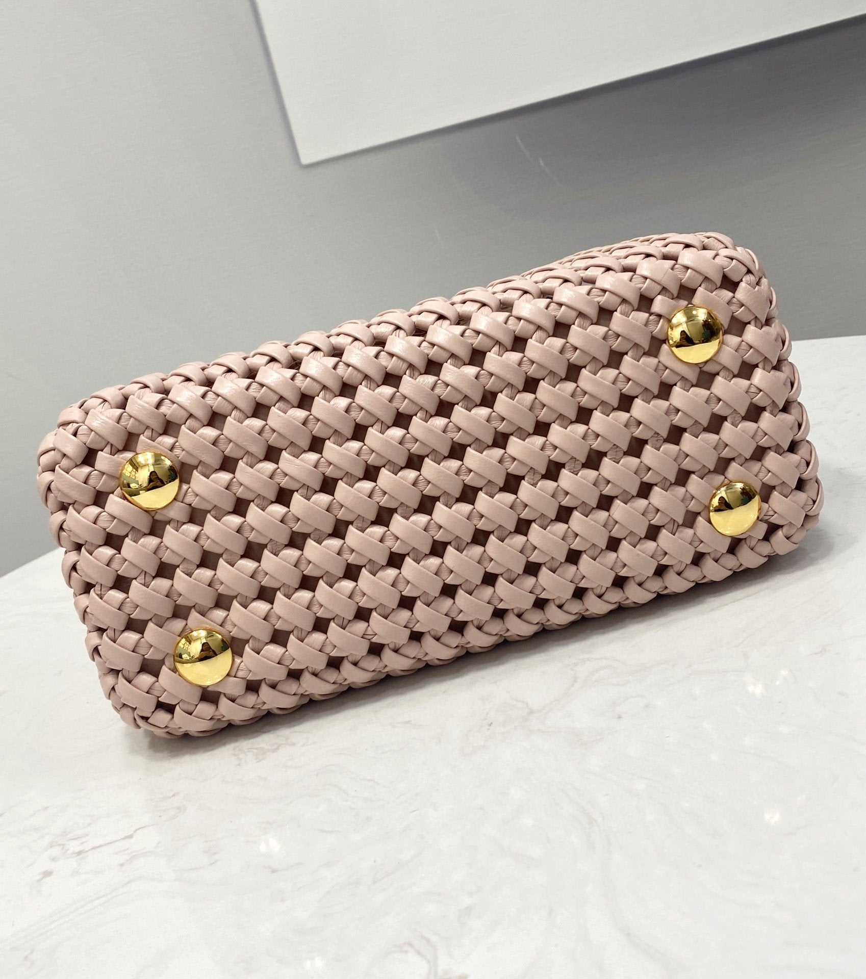 FI GlamI Mini Pale Pink Braided Bag For Woman 18cm/7in