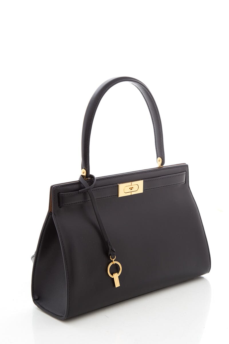 Tory Burch Black Lee Radziwill Top Handle Handbag
