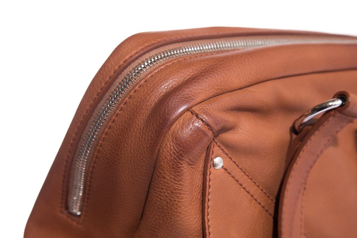 Yves Saint Laurent Brown Leather Lover Handle Bag