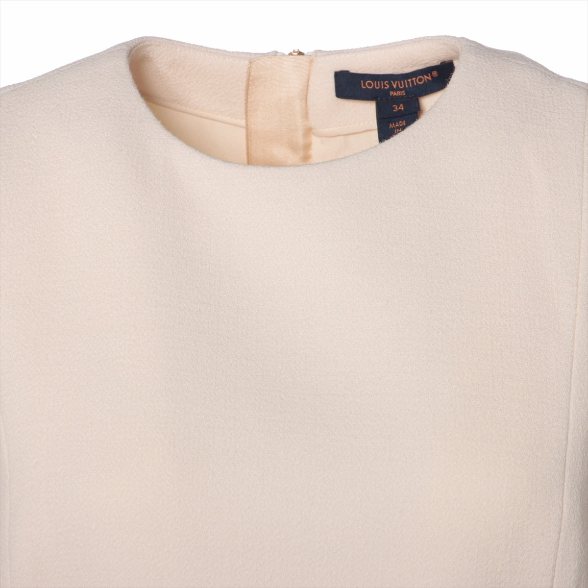 Louis Vuitton 23AW wool x silk onepiece 34 ladies ivory scalp detail A line dress RM232