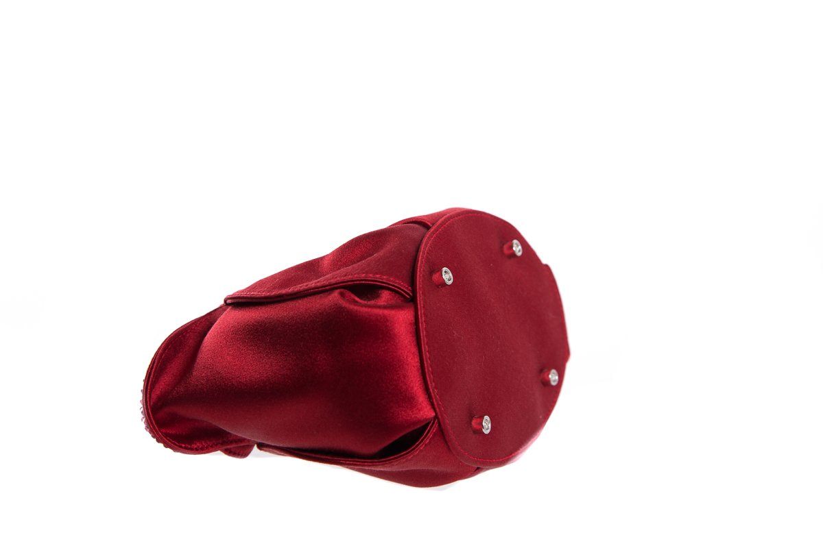 Judith Leiber Red Satin Clutch