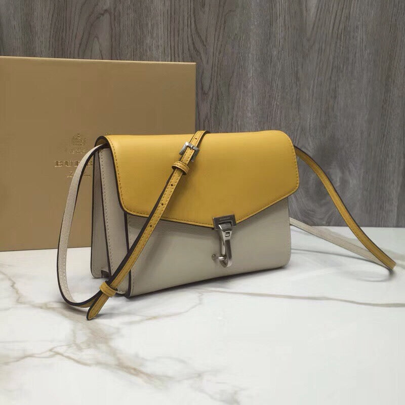 GLAMI Small Macken Colorblock Crossbody Beige/Yellow Bag For Women, Bags 9.5in/24cm