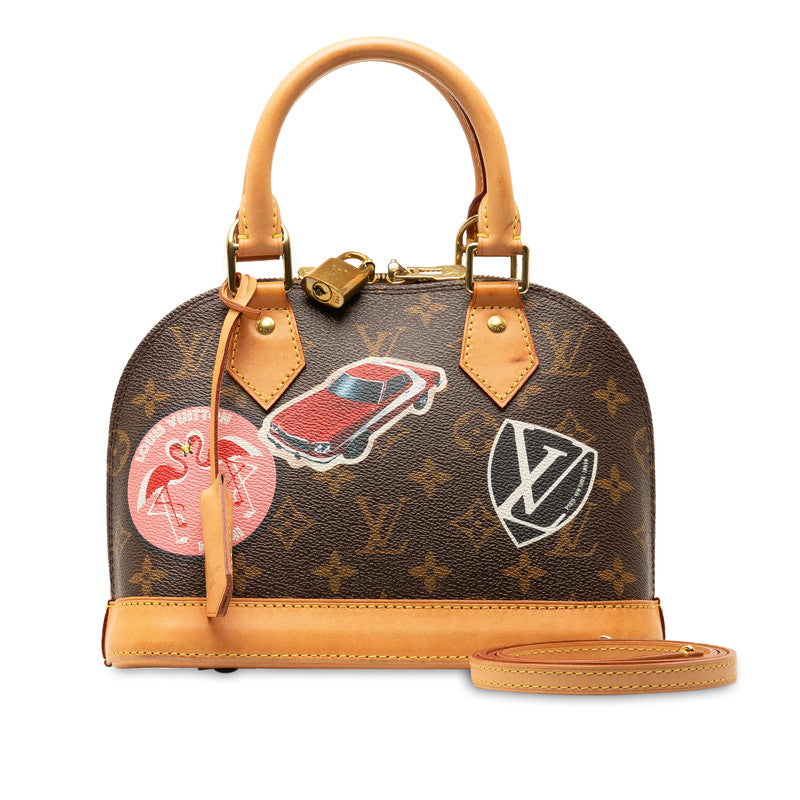 Louis Vuitton Monogram Alma BB World Tour Handbag Shoulder Bag 2WAY M43230 Brown Red Multicolor PVC Leather  Louis Vuitton