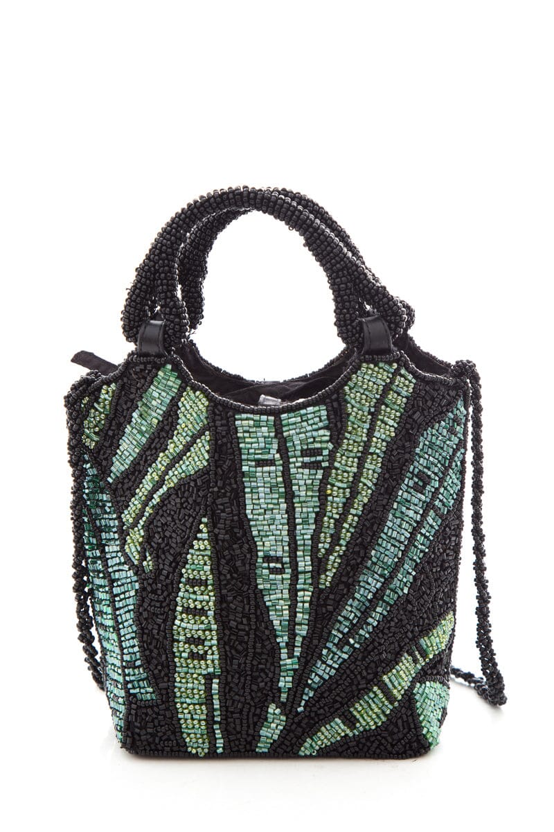Staud Green & Black Sequins Handbag