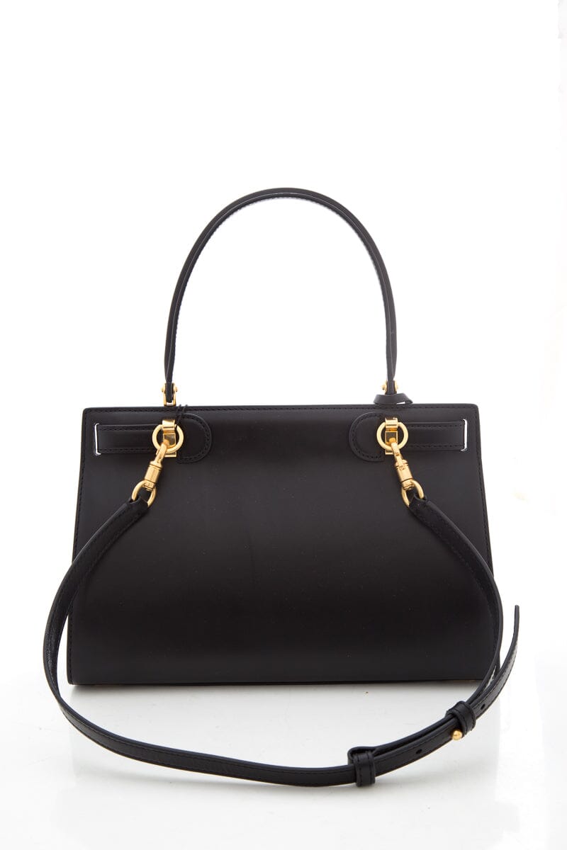 Tory Burch Black Lee Radziwill Top Handle Handbag