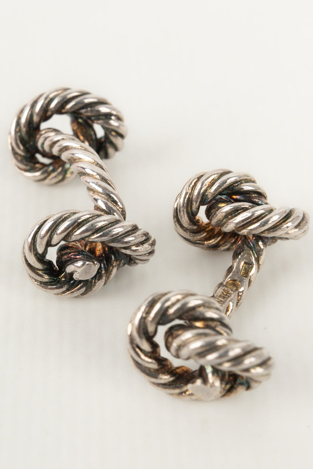 Boutons de manchette en argent HermÃƒÆ’Ã‚Â¨s