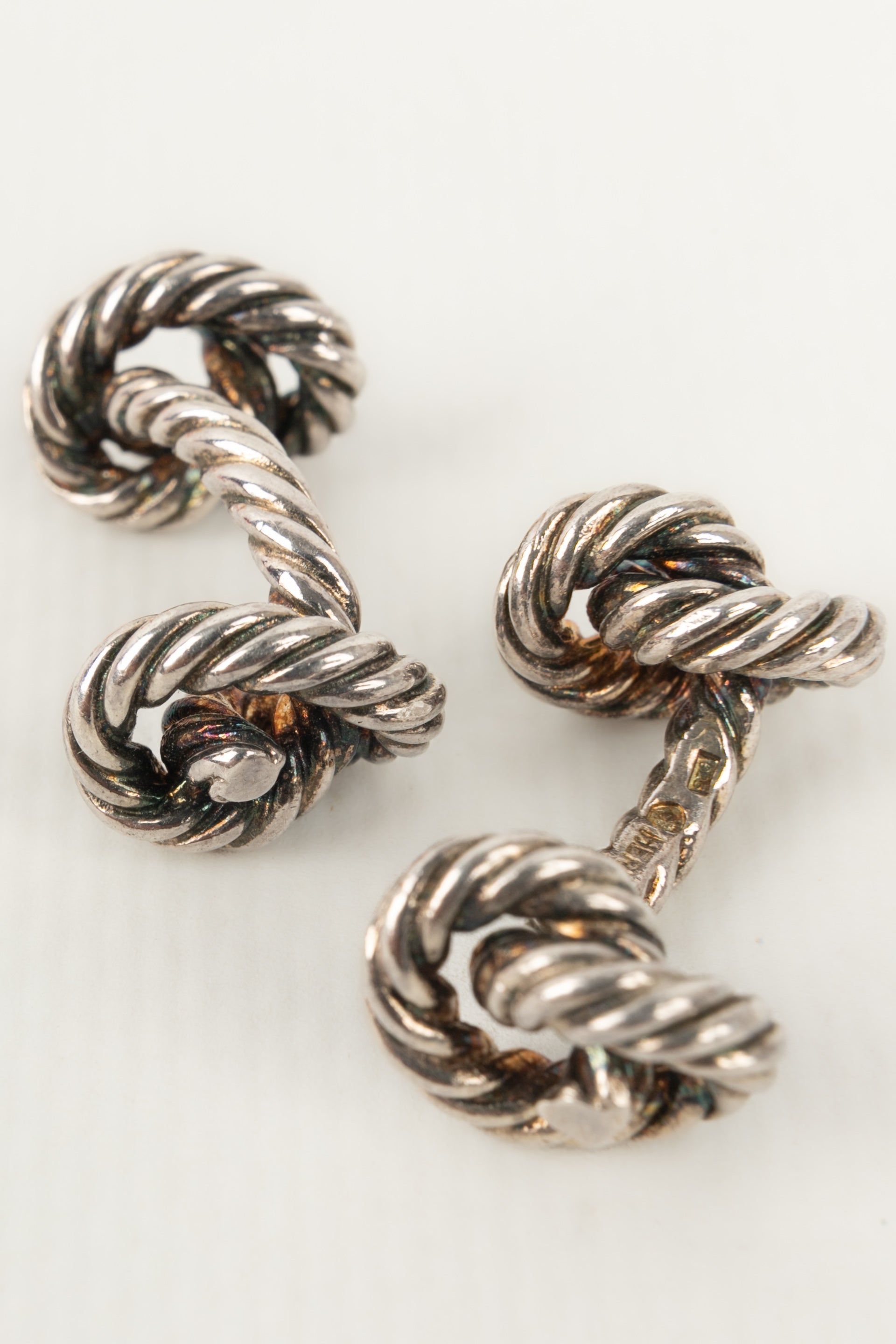 Boutons de manchette en argent HermÃƒÆ’Ã‚Â¨s