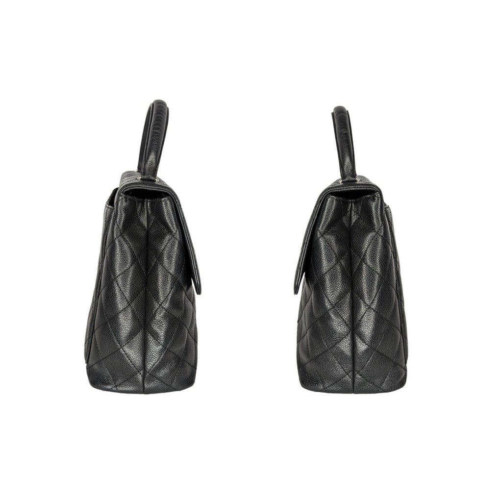 Chanel Vintage Caviar Quilted Kelly Top Handle Bag