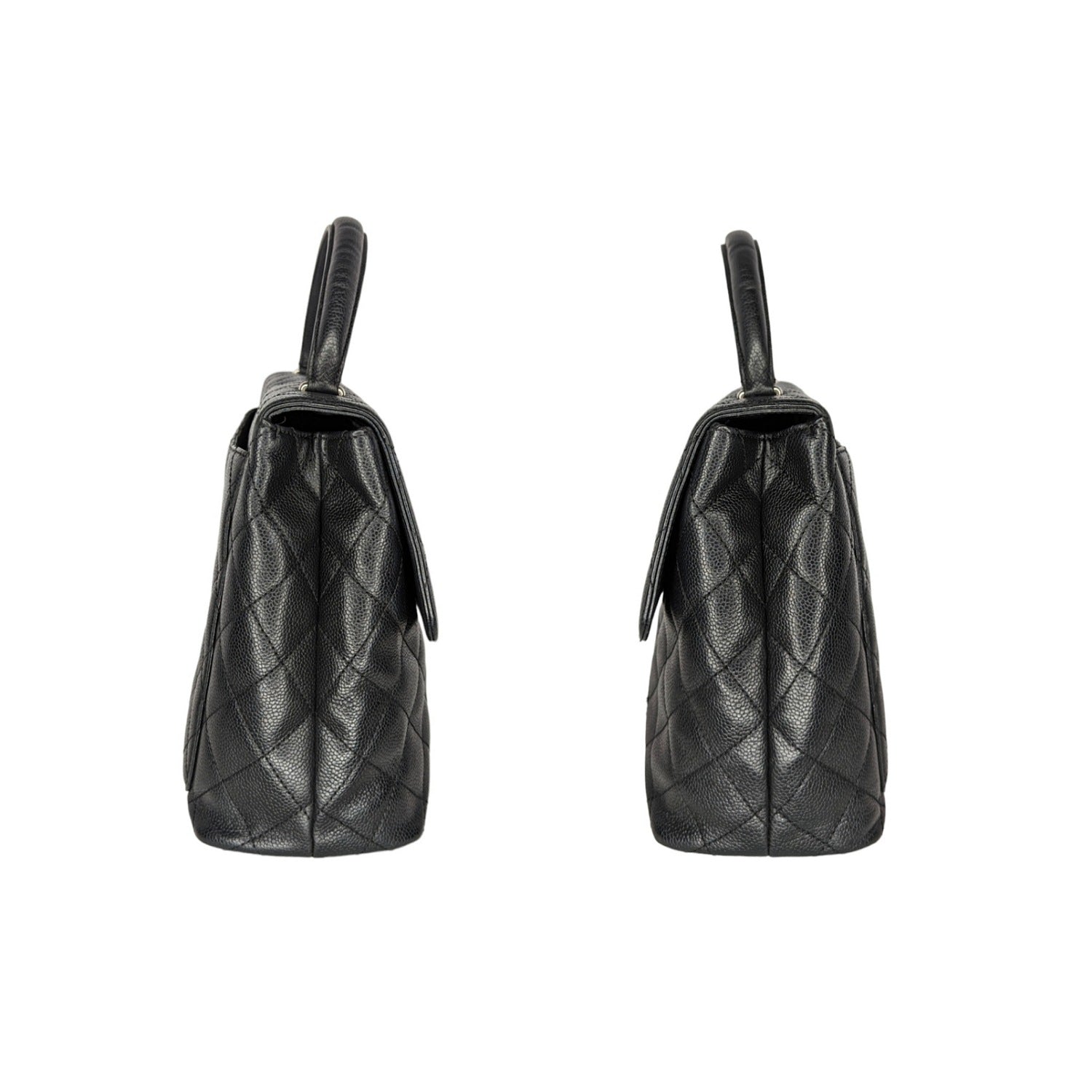 Chanel Vintage Caviar Quilted Kelly Top Handle Bag