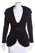 Chanel Vintage Black Ruffled Blazer SZ 34