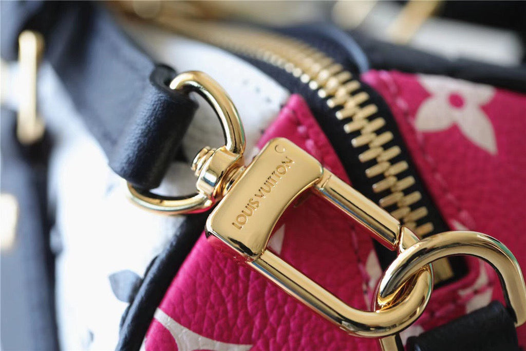 LV Speedy Bandouliere 20 Monogram Empreinte Black / White / Pink For Women,  Shoulder And Crossbody Bags 20.5cm/8.1in LV M46088